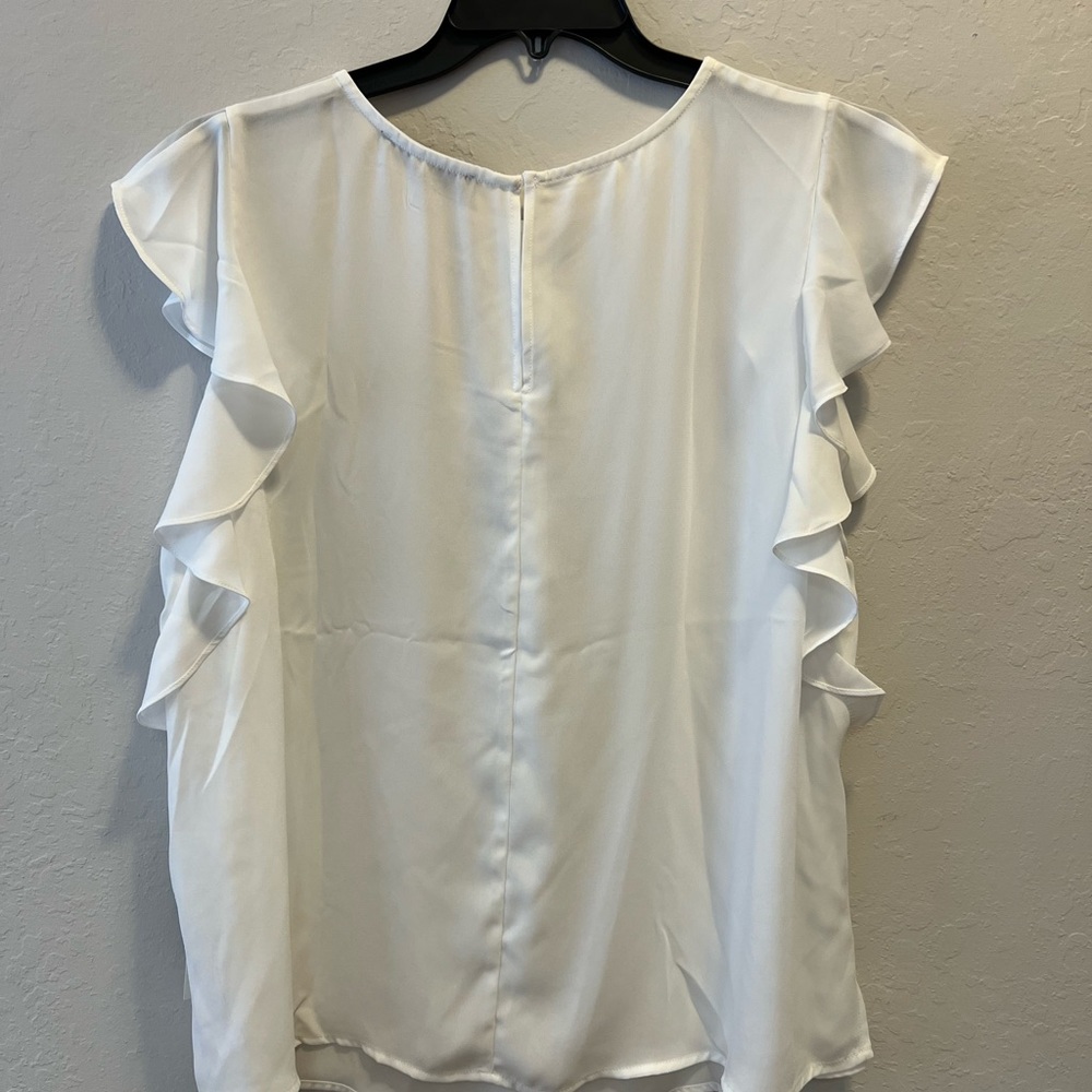 NWT Eloquii white blouse with flutter sleeves size 20